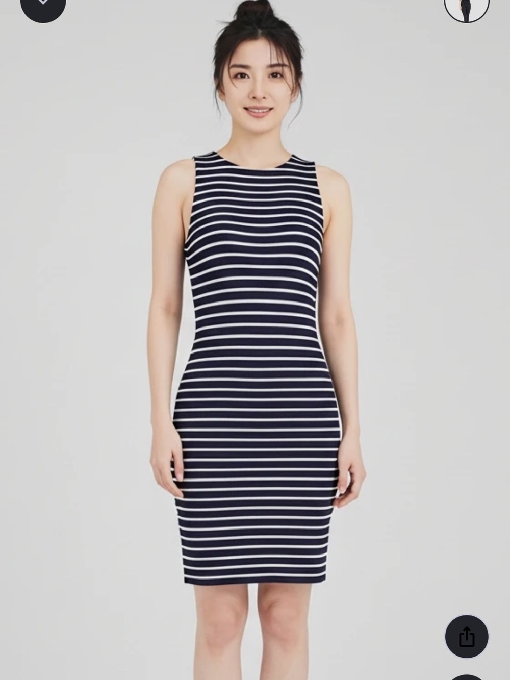 Tart Navy and White Striped Tank Midi Dress